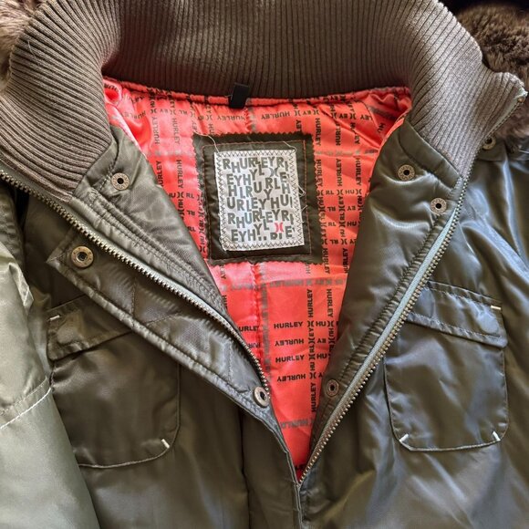 Vintage Hurley Parka Snow Suit 3/4 Coat Y2K Polyester Nylon Size Small Waterproo - Picture 8 of 8
